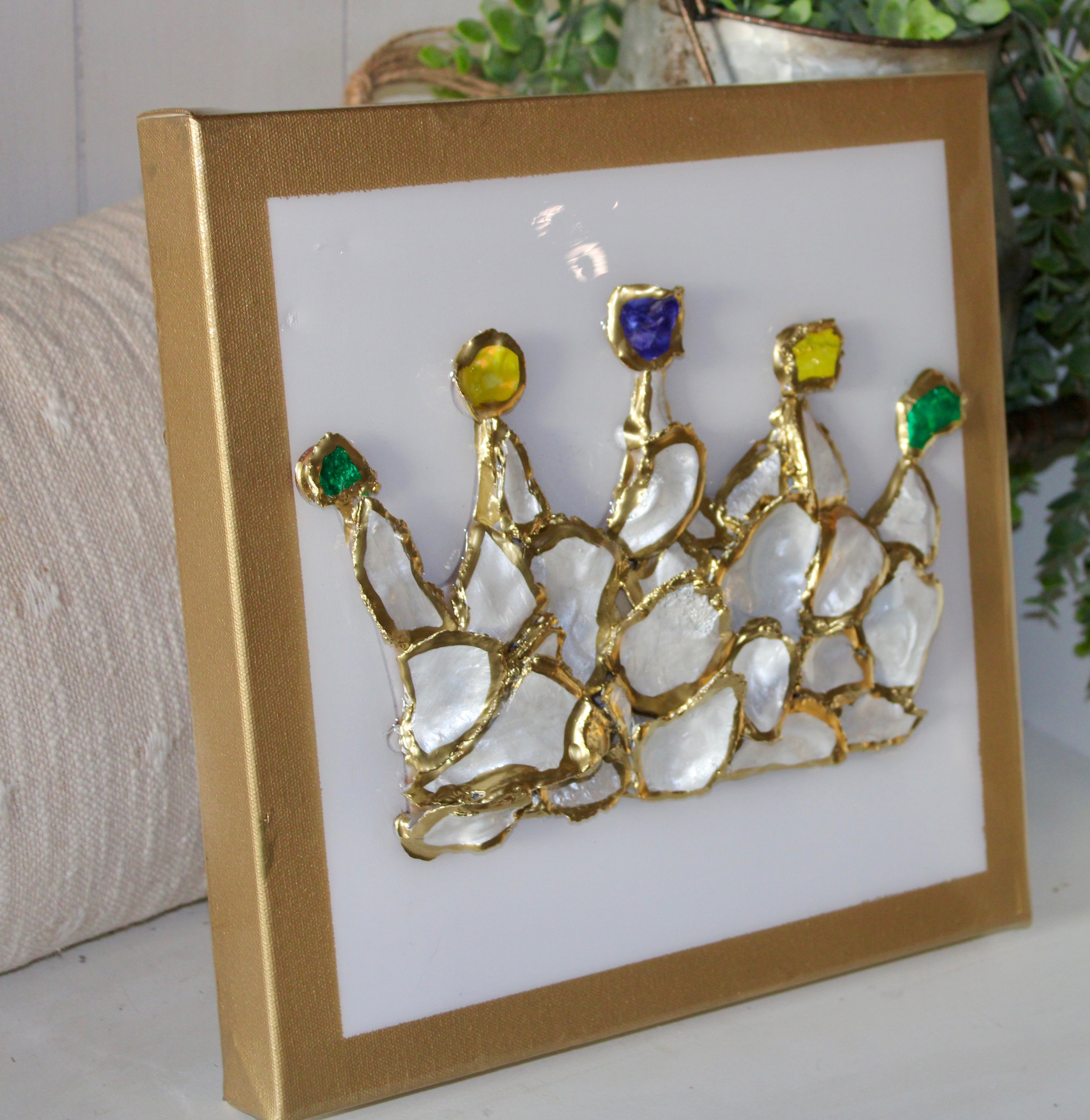 Mardi Gras Crown on Canvas