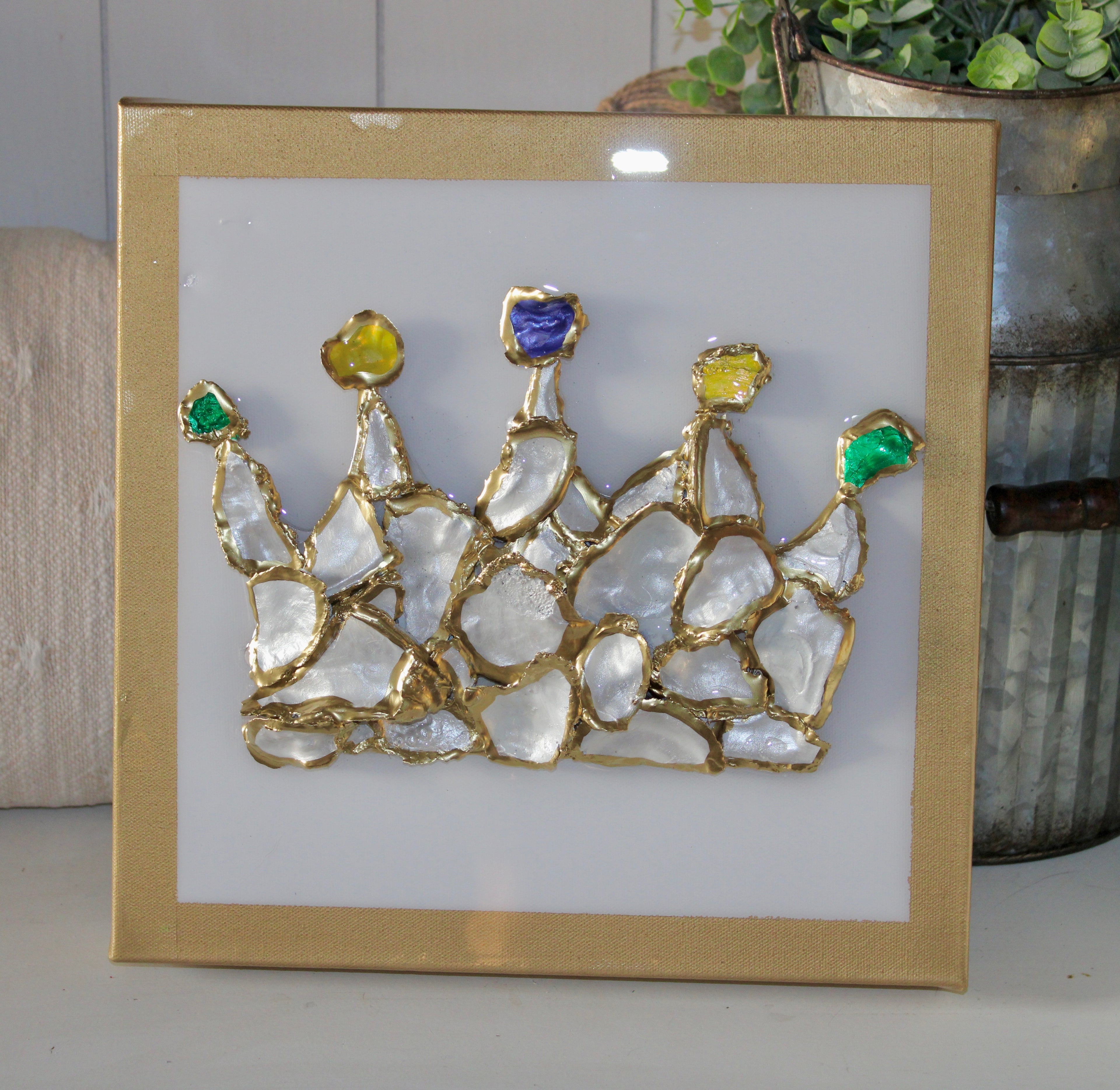 Mardi Gras Crown on Canvas